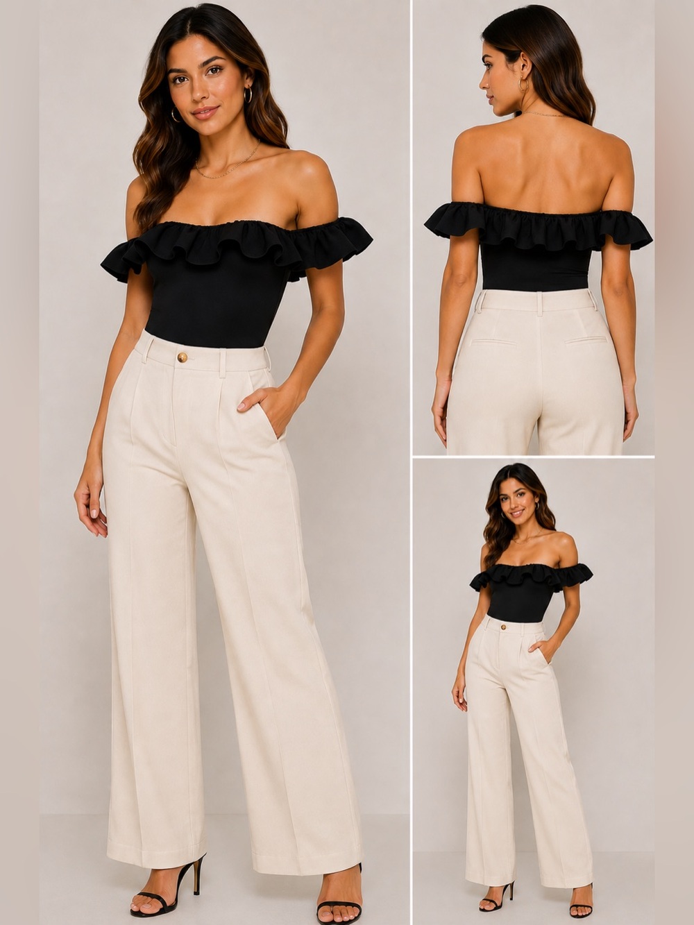Altar’d State Black Off Shoulder Ruffle Bodysuit Size S NWOT